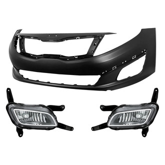 Replacement - 3-Piece (Front Bumper Cover, Driver and Passenger Side Fog Light) (CAPA Certified)
