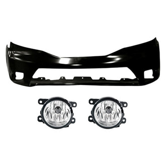 Replacement - 3-Piece (Front Bumper Cover, Driver and Passenger Side Fog Light) (Standard Line)