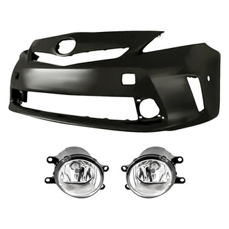 Replacement - 3-Piece (Front Bumper Cover, Driver and Passenger Side Fog Light) (Standard Line)
