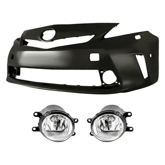 Replacement - 3-Piece (Front Bumper Cover, Driver and Passenger Side Fog Light) (Standard Line)