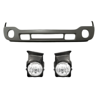 Replacement - 3-Piece (Front Lower Bumper Cover, Driver and Passenger Side Fog Light) (Standard Line)