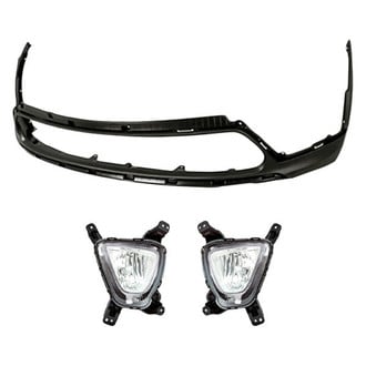 Replacement - 3-Piece (Front Lower Bumper Cover, Driver and Passenger Side Fog Light) (Standard Line)