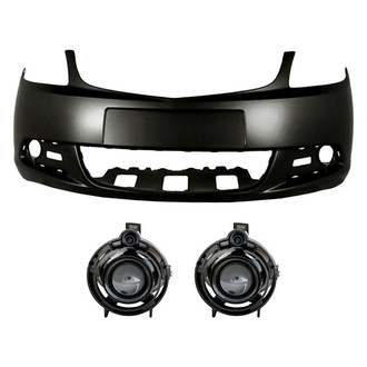 Replacement - 3-Piece (Front Bumper Cover, Driver and Passenger Side Fog Light) (Standard Line)