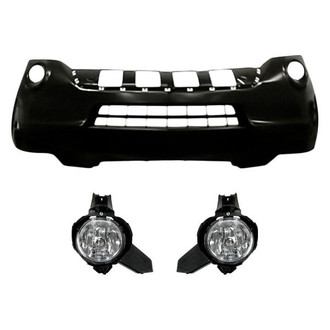 Replacement - 3-Piece (Front Bumper Cover, Driver and Passenger Side Fog Light) (Standard Line)