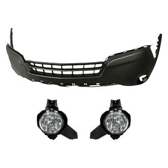 Replacement - 3-Piece (Front Lower Bumper Cover, Driver and Passenger Side Fog Light) (Standard Line)