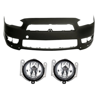 Replacement - 3-Piece (Front Bumper Cover, Driver and Passenger Side Fog Light) (Standard Line)