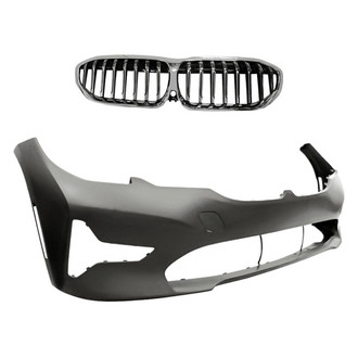 Replacement - 2-Piece (Front Bumper Cover, Grille) (Standard Line)