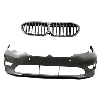 Replacement - 2-Piece (Front Bumper Cover, Grille) (Standard Line)