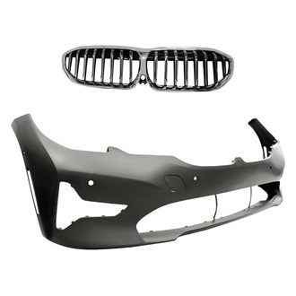 Replacement - 2-Piece (Front Bumper Cover, Grille) (Standard Line)