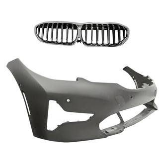 Replacement - 2-Piece (Front Bumper Cover, Grille) (Standard Line)