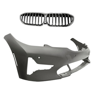 Replacement - 2-Piece (Front Bumper Cover, Grille) (Standard Line)