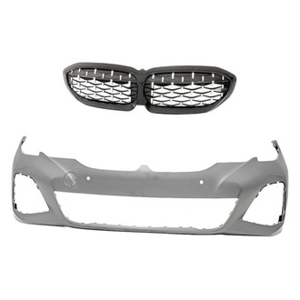 Replacement - 2-Piece (Front Bumper Cover, Grille) (Standard Line)