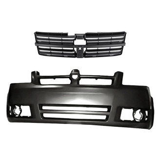 Replacement - 2-Piece (Front Bumper Cover, Grille)
