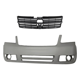 Replacement - 2-Piece (Front Bumper Cover, Grille) (Standard Line)