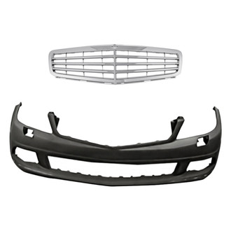 Replacement - 2-Piece (Front Bumper Cover, Grille) (Standard Line)