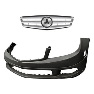 Replacement - 2-Piece (Front Bumper Cover, Grille) (Standard Line)