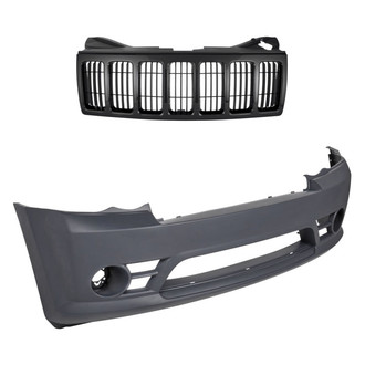 Replacement - 2-Piece (Front Bumper Cover, Grille) (Standard Line)