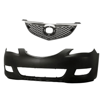 Replacement - 2-Piece (Front Bumper Cover, Grille)