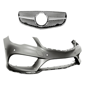 Replacement - 2-Piece (Front Bumper Cover, Grille)