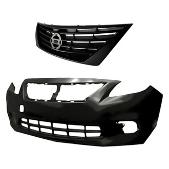 Replacement - 2-Piece (Front Bumper Cover, Grille)