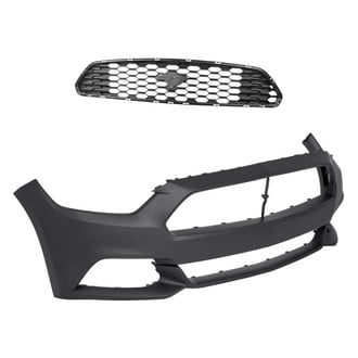 Replacement - 2-Piece (Front Bumper Cover, Grille)