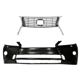 Replacement - 2-Piece (Front Bumper Cover, Grille)