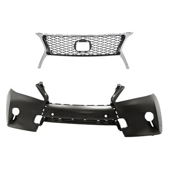 Replacement - 2-Piece (Front Bumper Cover, Grille) (Standard Line)