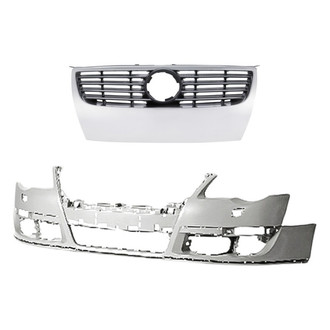 Replacement - 2-Piece (Front Bumper Cover, Grille) (Standard Line)