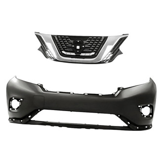 Replacement - 2-Piece (Front Bumper Cover, Grille) (Standard Line)