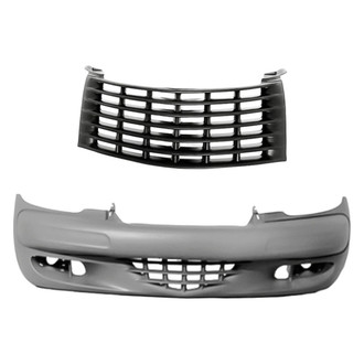 Replacement - 2-Piece (Front Bumper Cover, Grille)