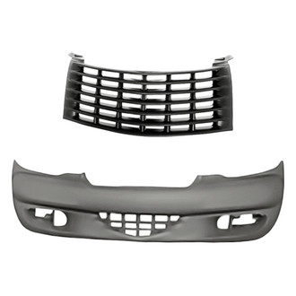 Replacement - 2-Piece (Front Bumper Cover, Grille) (Standard Line)