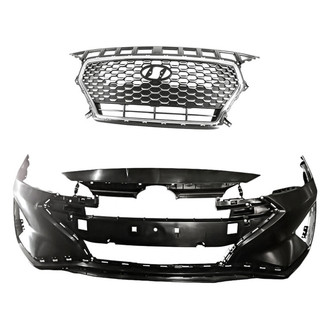 Replacement - 2-Piece (Front Bumper Cover, Grille) (Standard Line)