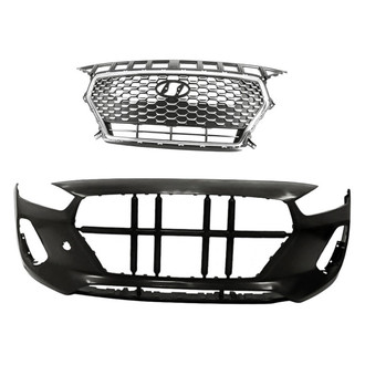 Replacement - 2-Piece (Front Bumper Cover, Grille)