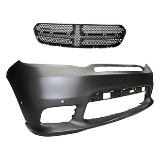 Replacement - 2-Piece (Front Bumper Cover, Grille) (CAPA Certified)