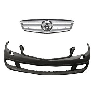 Replacement - 2-Piece (Front Bumper Cover, Grille) (CAPA Certified)