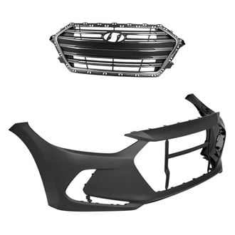 Replacement - 2-Piece (Front Bumper Cover, Grille)