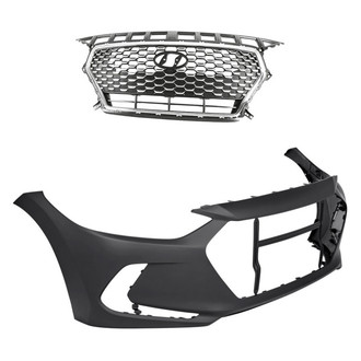 Replacement - 2-Piece (Front Bumper Cover, Grille) (Standard Line)