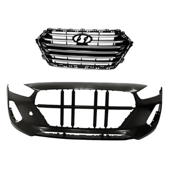 Replacement - 2-Piece (Front Bumper Cover, Grille) (Standard Line)