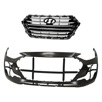 Replacement - 2-Piece (Front Bumper Cover, Grille) (Standard Line)
