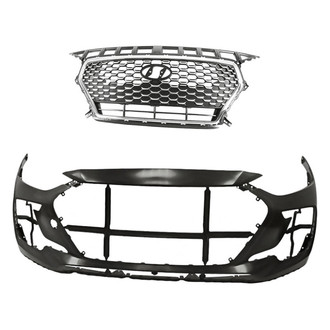 Replacement - 2-Piece (Front Bumper Cover, Grille) (Standard Line)