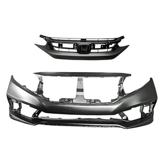 Replacement - 2-Piece (Front Bumper Cover, Grille) (Standard Line)
