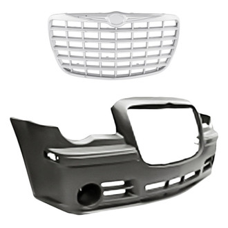 Replacement - 2-Piece (Front Bumper Cover, Grille) (Standard Line)