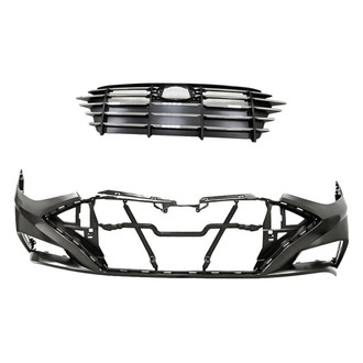 Replacement - 2-Piece (Front Bumper Cover, Grille) (Standard Line)