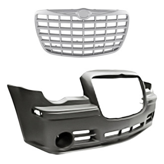 Replacement - 2-Piece (Front Bumper Cover, Grille) (Standard Line)