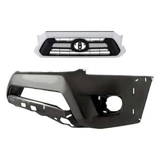 Replacement - 2-Piece (Front Bumper Cover, Grille) (Standard Line)