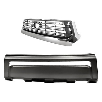 Replacement - 2-Piece (Front Bumper Cover, Grille) (Standard Line)