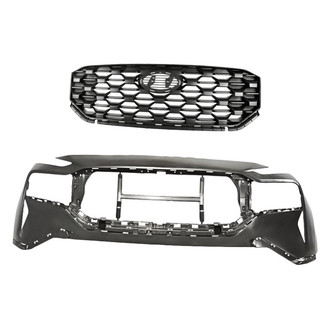 Replacement - 2-Piece (Front Bumper Cover, Grille) (Standard Line)