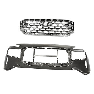 Replacement - 2-Piece (Front Bumper Cover, Grille) (Standard Line)
