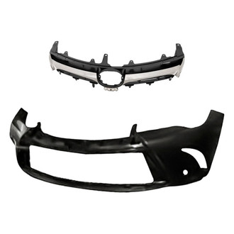 Replacement - 2-Piece (Front Bumper Cover, Grille) (Standard Line)