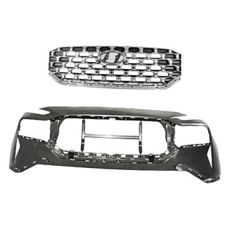 Replacement - 2-Piece (Front Bumper Cover, Grille) (Standard Line)